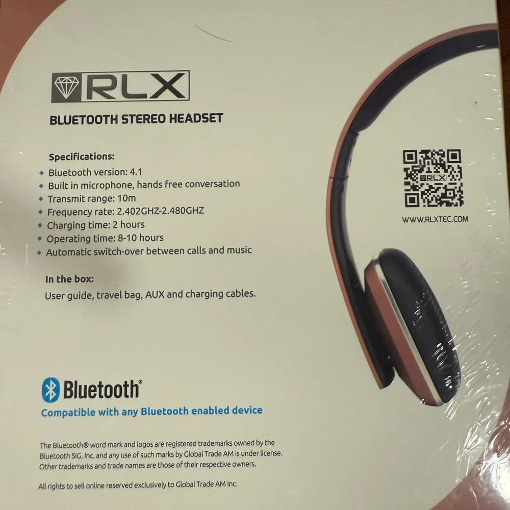 Bluetooth Stereo Headset - Pink